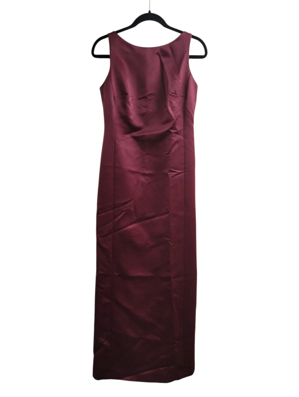 Loft Burgundy Satin Sleeveless Scoop Back Gown Women's Size 4 - Picture 4 of 11